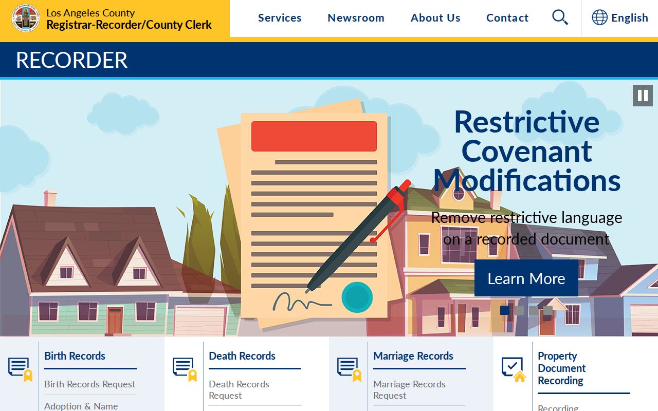 Duarte residents directory Los Angeles County Recorder services