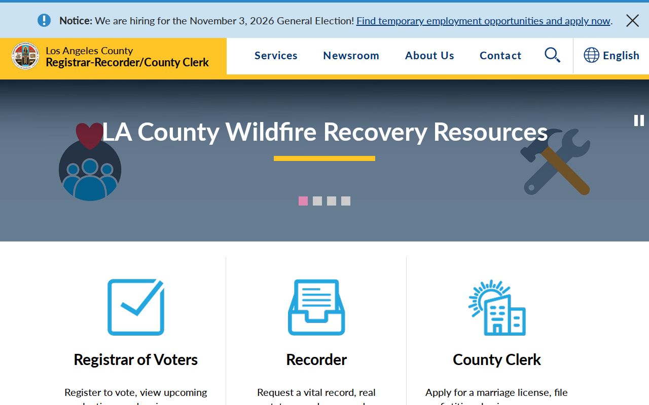 Duarte neighbors Los Angeles County Registrar Recorder map context